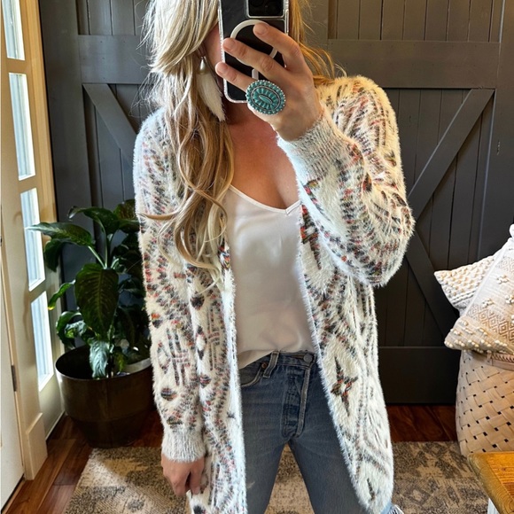 New Bohemian Soft Cardigan Boho Sweater Western Southwest Modern Top - Picture 2 of 11